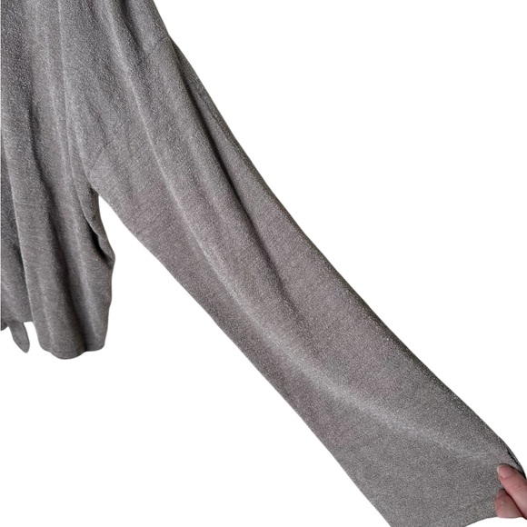 Barefoot Dreams Cozychic Ultra Lite Tie Front Pullover Sweater Size 3X Gray - Picture 4 of 10